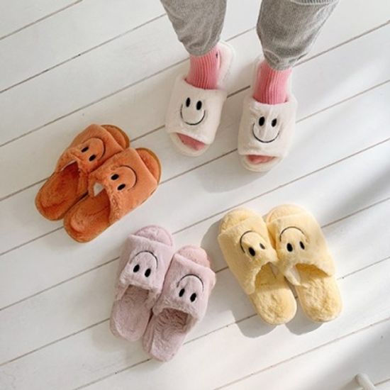 Open Smile Fur Slipper 오픈형)스마일슬리퍼 