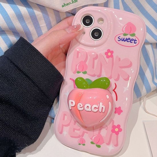 갤럭시 S23 S22 S21 S20 복숭아 동글 톡 그립 케이스