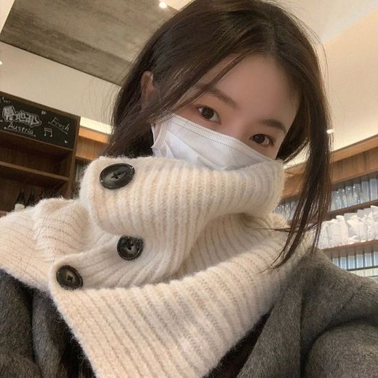 니트 넥워머 겨울 방한 골지 목토시 케이프 목도리[WD