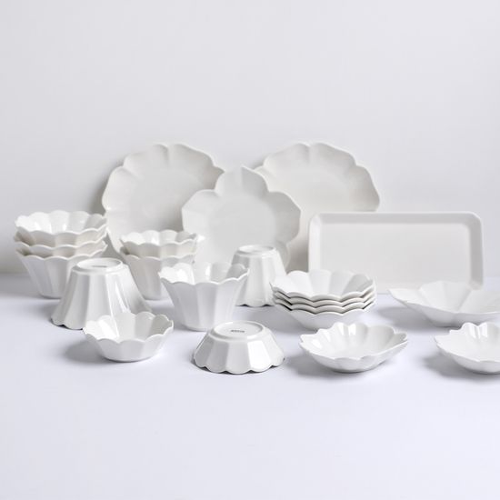 플로렌스 유광 화이트 도자기 4인 식기세트 21p