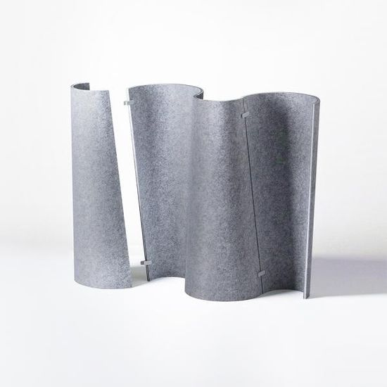 재생펠트 데스크파티션 3pcs (1set) - 멜란지그레이