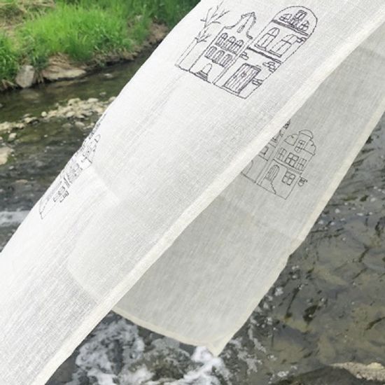 하우스 스티치 가리개 커튼