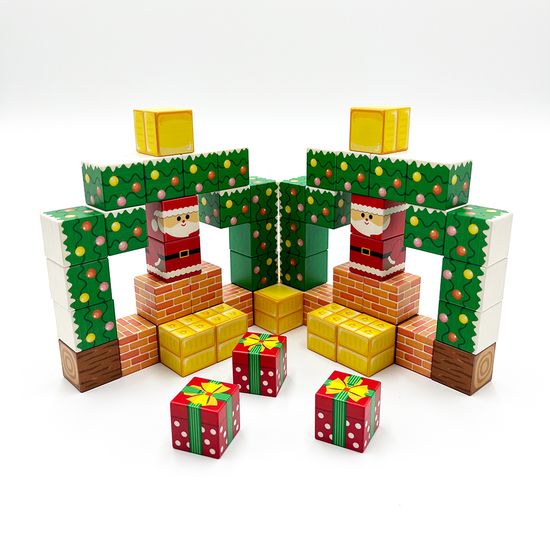 와이드맥 STEAM 크리스마스 자석 블럭 큐브 장난감 