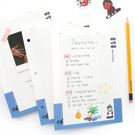 제이로그 넉넉한 A5 노트패드-좀비탐정(100매) 2 TYPE