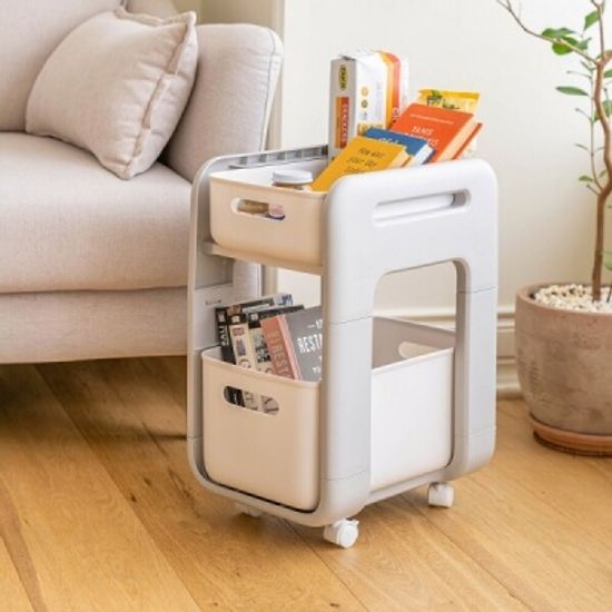 이동식 미니 다용도 2단 트롤리