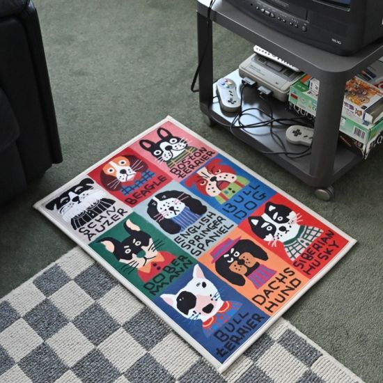 via x 플라베어 댕댕이 강아지 발매트 패브릭포스터