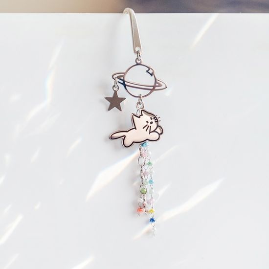 날아라 우주고양이 책갈피 금속 북마크