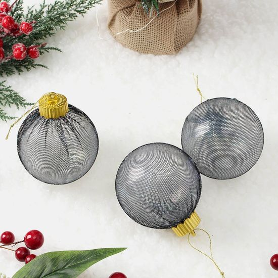 [도토로]시스루 레이스 장식볼 3p(8cm) (블랙데이지)