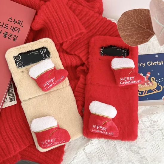 갤럭시z플립 폴드 7 6 5 4 크리스마스 인형 털 케이스