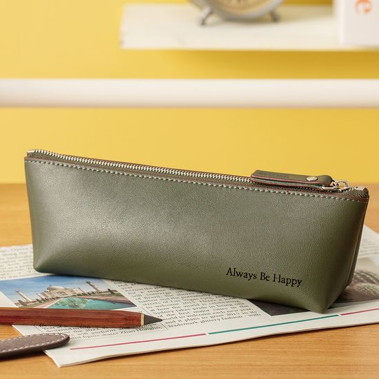 [무료각인]돛단배 천연 소가죽 필통 펜파우치