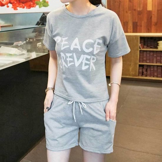 여자 반팔 반바지 세트 상하의 홈웨어 데일리 패션