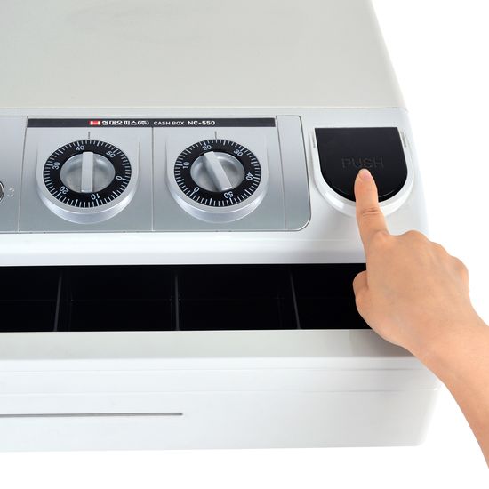 현대오피스 NC-550 수제금고 삼중잠금 지폐동전4칸