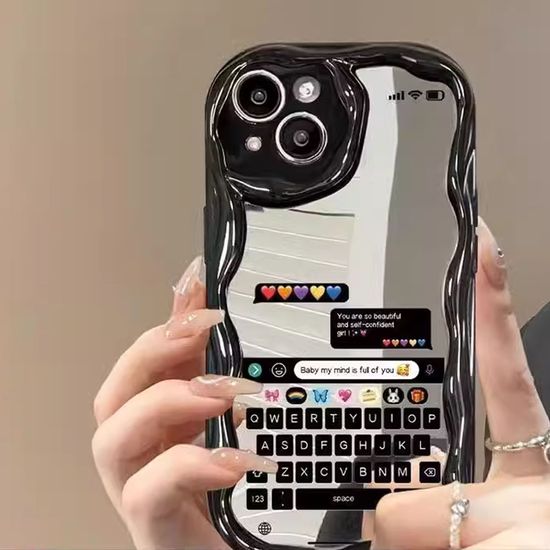 갤럭시S24 S23 S22 S21 커플 채팅방 미러 물결 케이스