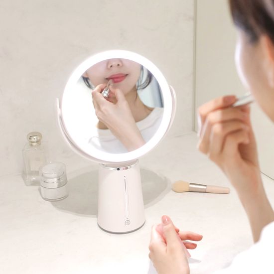무아스 360도 회전 듀얼 5X 무선 LED 거울 조명거울