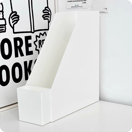 사선형 심플 파일꽂이 화이트 2size