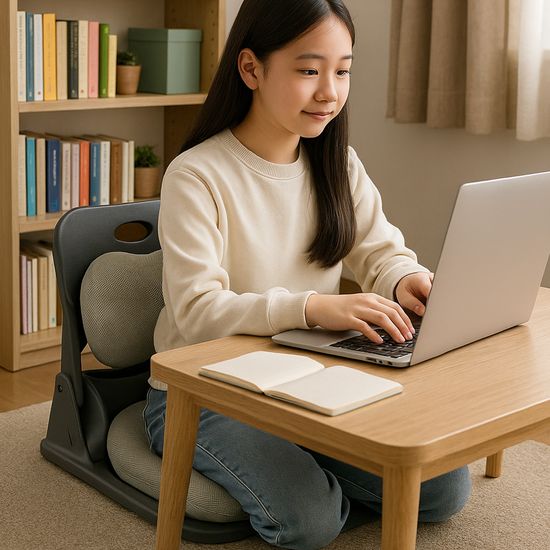 자세 교정 접이식 블랙 좌식의자 볼륨업30T FB5101