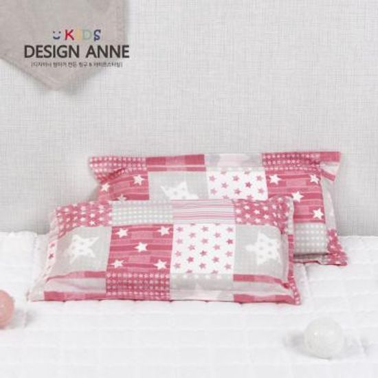 [디자인엔] 순면 스타 키즈메밀베개-핑크