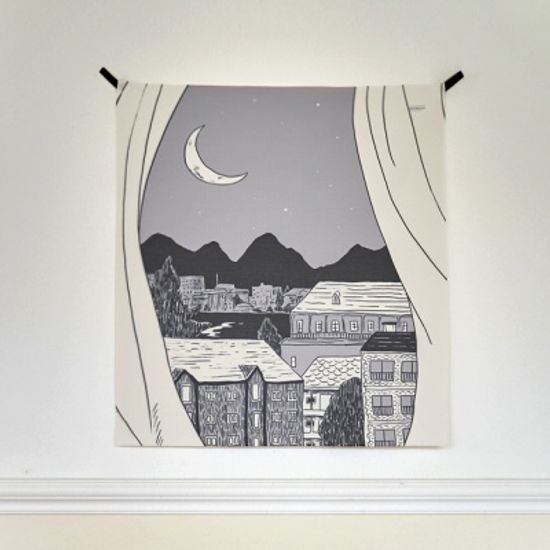 윈도우 일러스트 패브릭 포스터 / 가리개 커튼