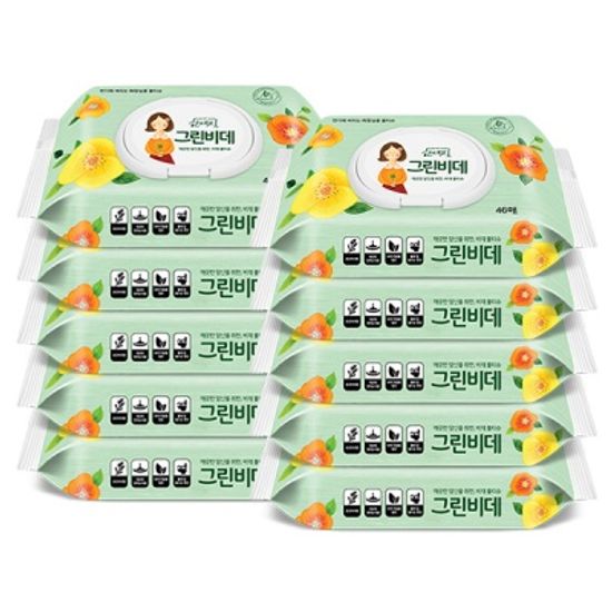 그린비데 물티슈 캡형 46매 x 10팩 1박스