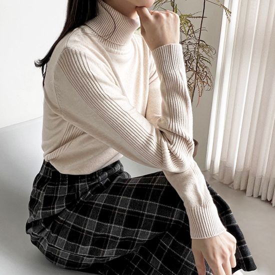 골피아 여자 데일리 부드러운 목폴라 니트 여성