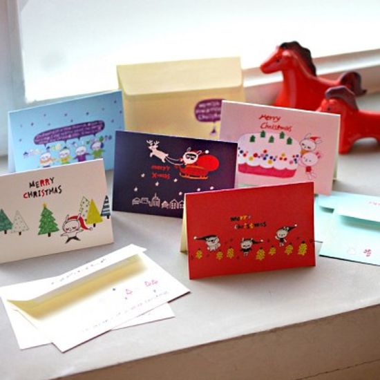 5 Christmas card SET . ver1