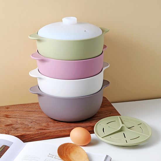 국내제작 실리콘 전자레인지 멀티 냄비 찜기 1300ml