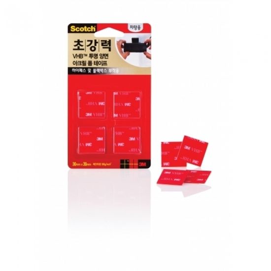 3M 강력 폼 투명양면테이프 차량용 (하이패스용 4개)