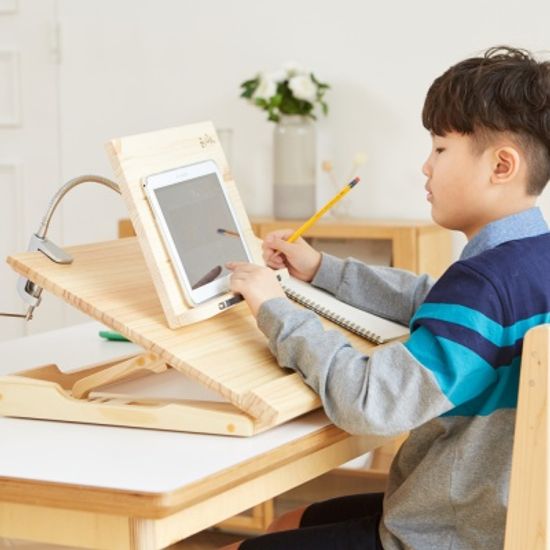 각도조절 독서대 600 소나무 원목 2단 필기받침대