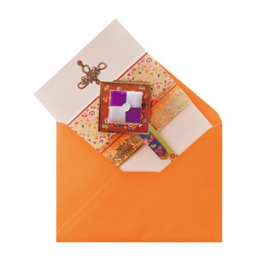 자수꽃카드 전통 연하장 FT3005-4