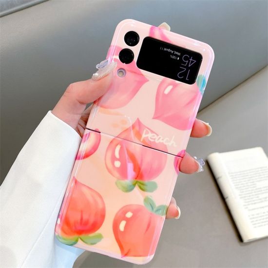 갤럭시 z플립 3 4 홀로그램 복숭아 딸기 실리콘케이스