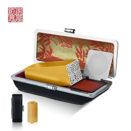 GF 가죽 인주내장 도장 케이스(WFFMKO5)