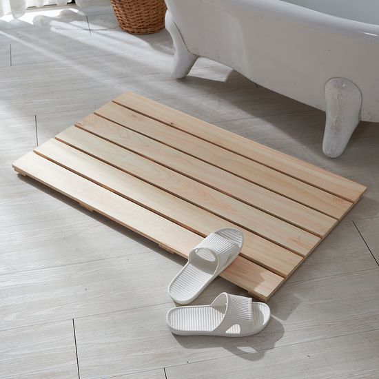 프리미엄 편백나무 자연 원목 나무 베란다 욕실발판