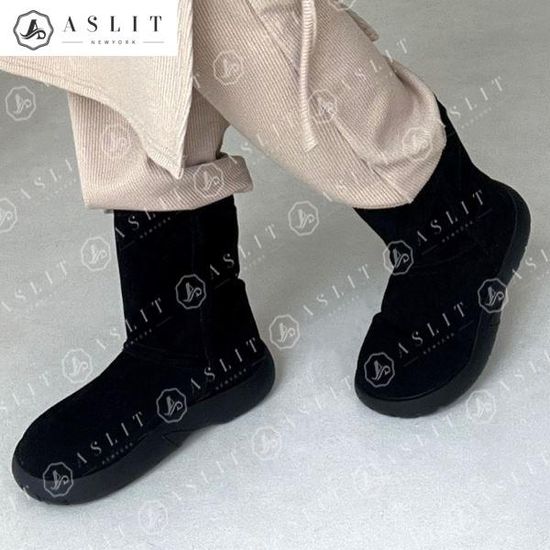 [애슬릿]겨울 방한 안감 퍼 스웨이드 앵클 털 부츠