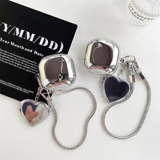 갤럭시 버즈 2 프로 라이브 메탈 미러 스트랩 케이스