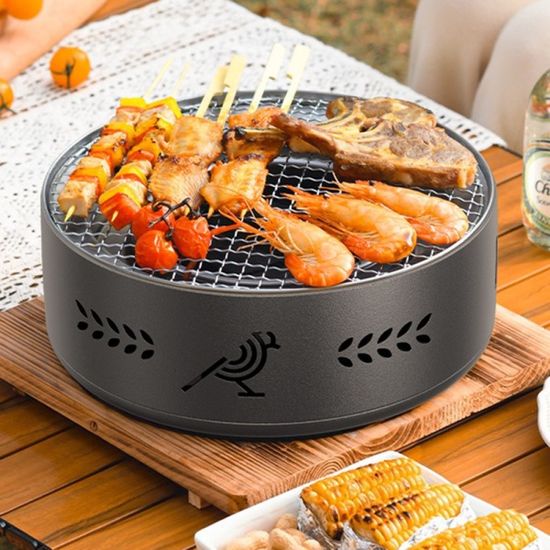 힐링캠핑 그릴 숯불 화로(그레이) 물받이 바베큐그릴