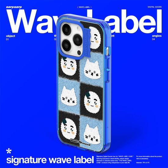 쿵야]체커 보드 주먹밥쿵야 치치-BLUE(웨이브라벨)