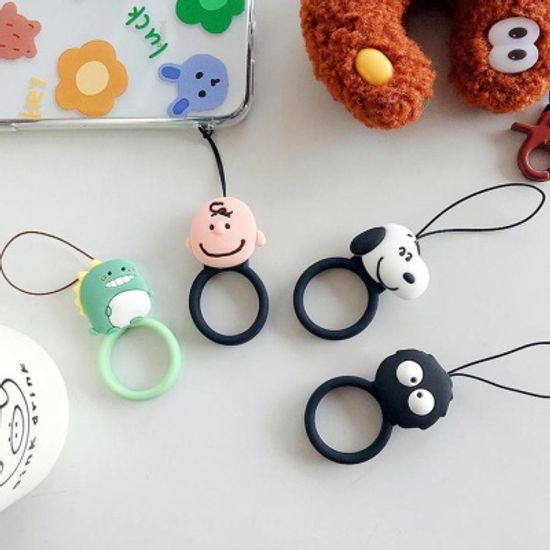 휴대폰 캐릭터 실리콘 스마트폰 고리 핸드폰줄 핑거링