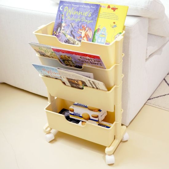 국내생산 마벨슬림 북트롤리 4단 이동식 틈새 책꽂이