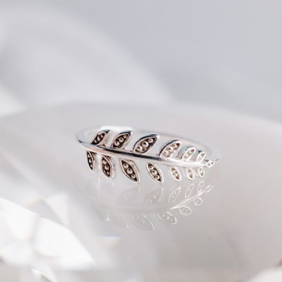 실버 리프 포인트 반지