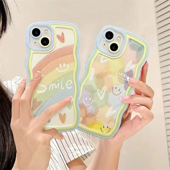 갤럭시 A시리즈 캐릭터 투명 물결 실리콘 범퍼 케이스