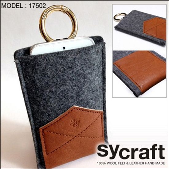 [에스와이크래프트]  독일 양모 핸드메이드 / 아이폰4,5 카드지갑케이스 and 파우치 _17502