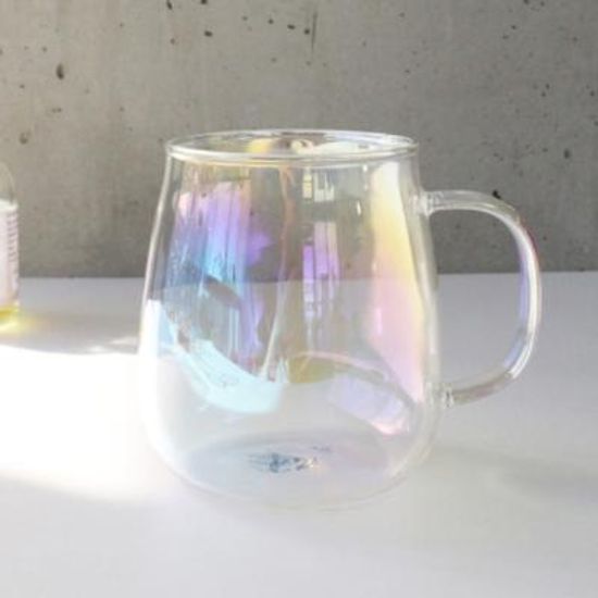 오로라 항아리머그 400ml 감성 내열유리 홈카페유리컵