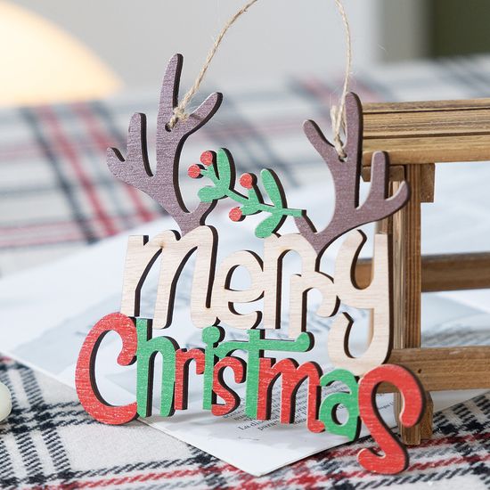 크리스마스 글자 트리 장식 꽃사슴 17x17cm 소품 용품