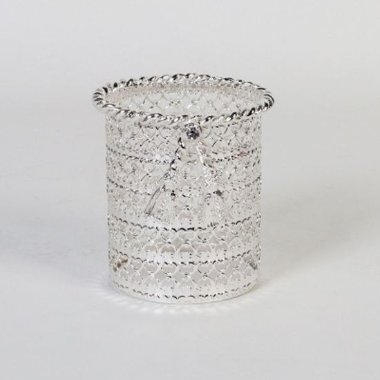 엔틱메탈 태슬달린 원통 다용도 홀더 스몰-실버