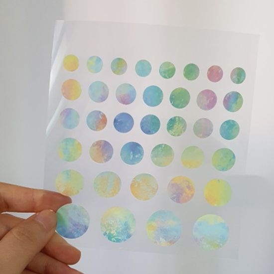 우주 원형 리무버블스티커-3컬러