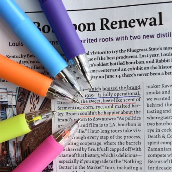 5way Color Pen (형광피치,형광옐로우,흑적청 5색심)