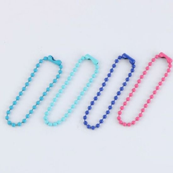 컬러 키링 볼체인 군번줄 구슬줄 12cm (WD12DED)