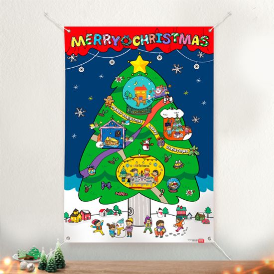 컬러링 플랜카드 - 크리스마스