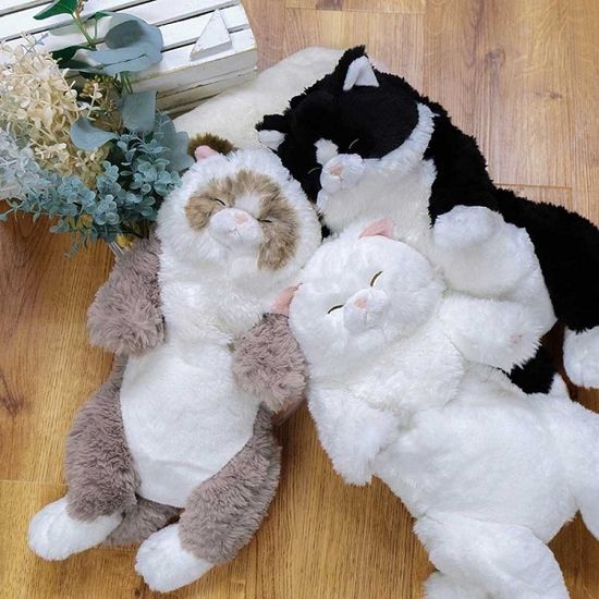 무릎인형 잠자는쓰야쓰야 턱시도 하치와레 고양이인형