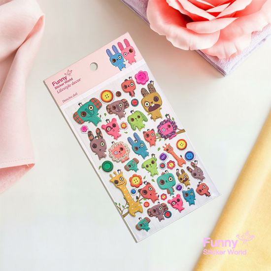 퍼니스티커 C548 단추인형 캐스팅 라이프스타일